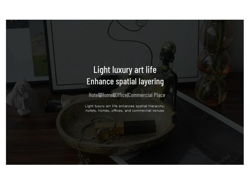 Modern Retro African Black Figurine Ornaments - Creative Soft Decor for Light Luxury Living Room