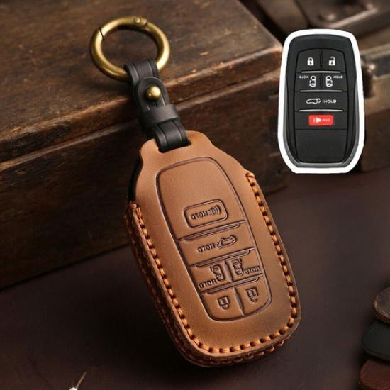 Leather Car Smart Key Fob Case Cover Bag For Toyota Sienna -