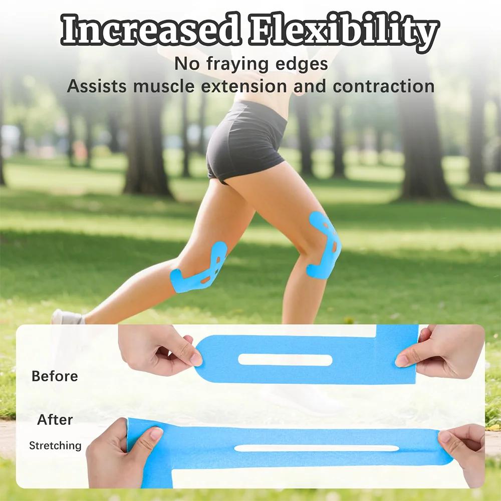 10Pcs Kinesiology Tape For Knees,Waterproof & Elastic,Breathable Knee Tape,Athletic Tape Provide Support & Stability For Running