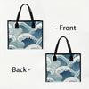 Vintage Wave Print Casual Tote Bag Daily Use Shoulder Bag Stylish Handbag for Women Outdoor Travel Commute Bag
