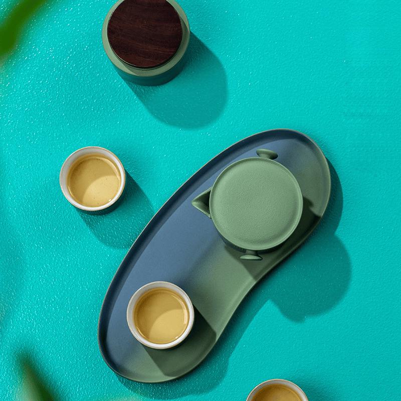Chaxun Gradient Green Portable Ceramic Tea Set