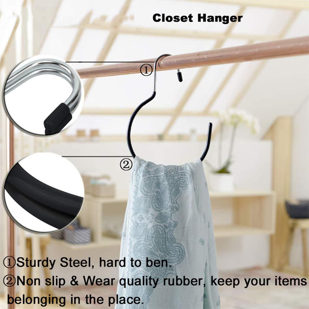 Scarves Belts Ties Hanging Hook Non-Slip Non-Snag Metal Belt Rack Scarf Ring Hangers Belt Hanger