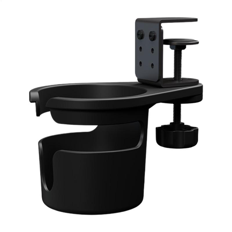 Desk Cup Holder Universal Adjustable Upgraded Arm Clamp Stand for Coffee Mugs Table Edge Clamp Cup Holder Anti-Fall Desk