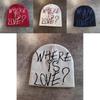 Simple Color Blocked Letter Pattern Neutral Casual Warm Knitted Hat For Streetwear Style