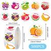 500 Fruit English Sticker Roll for DIY, Decorating, Sealing, and Planner Use