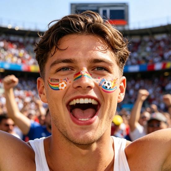 Football Face Tattoos, Waterproof Temporary Freckle Stickers, Soccer Match Body Art for Sports Fans, Game Day Party Makeup