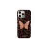 Retro Flash Butterfly Epoxy Glitter Suitable for Apple 17promax Mobile Phone Case Leopard Print iPhone16 Protective Case 15