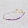 Ziteng successfully acquired the ultra-fine natural lavender amethyst bracelet2mm14k Gold bead color-preserving jewelry