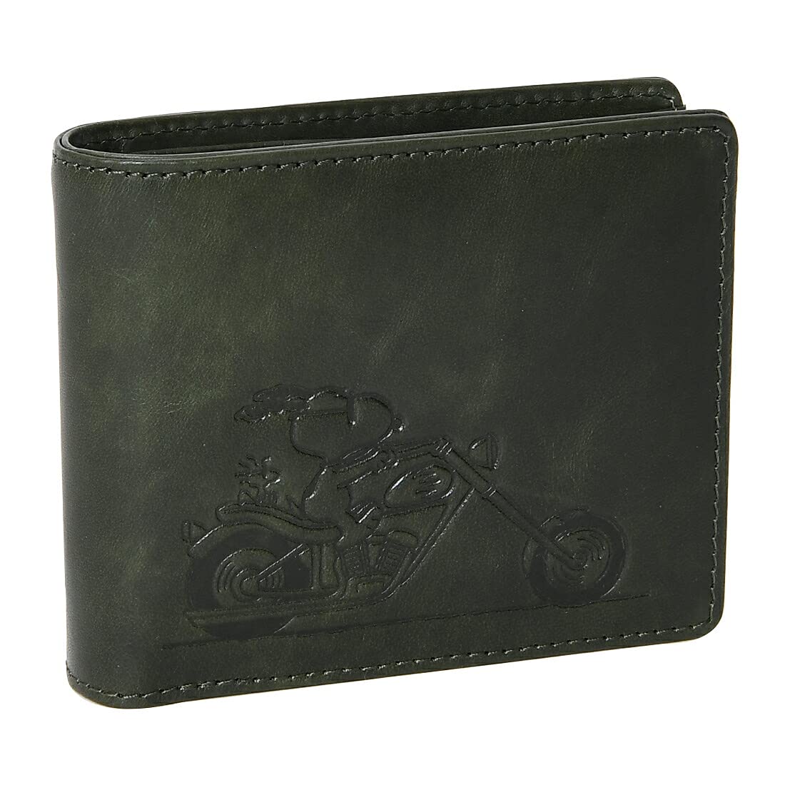 

73300 Short Wallet Bifold Box Coin Purse Character Embossed Blue [Snoopy] Women s (Green)