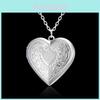 Minimalist Heart Photo Pendant Necklace For Women With Silver Plated Alloy Chain