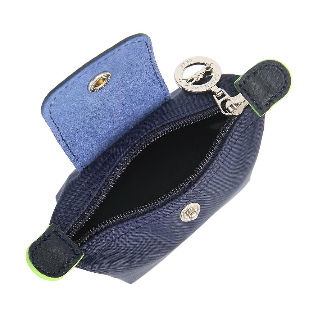 New LONGCHAMP Le Pliage Green Canvas With Leather Trim Dumpling Bag Canvas Bag Coin Purse Women's Blue 30016919P68