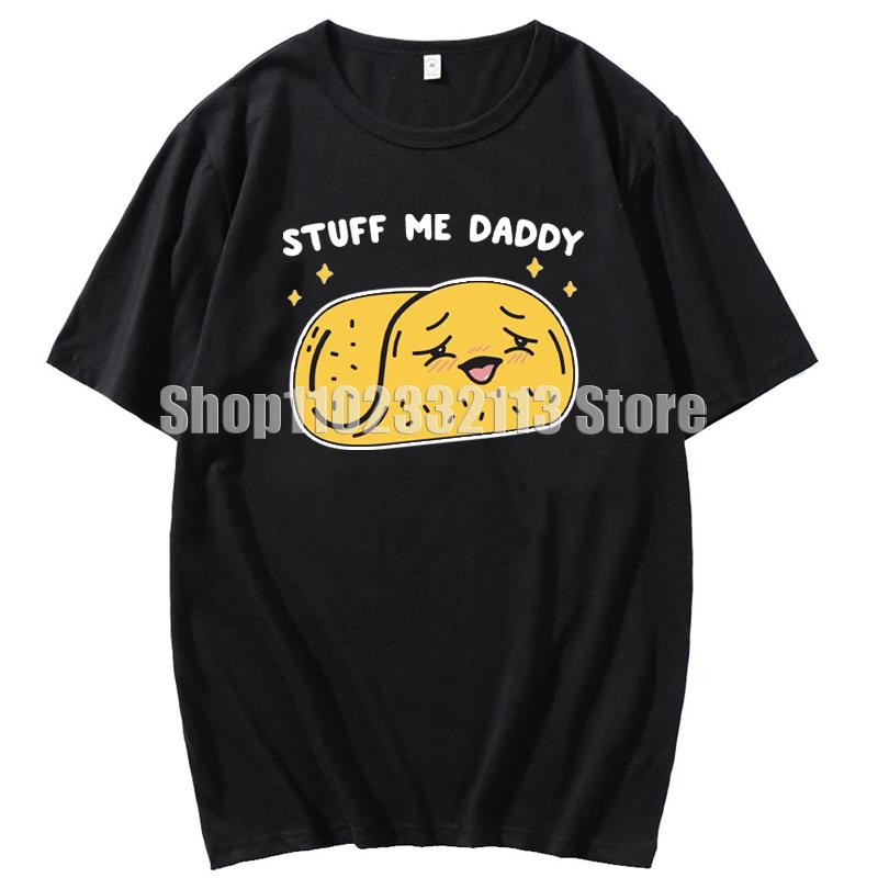 Double Stuff Me Daddy T-Shirt Newfangled Sandwich Biscuit Cartoon Tops T-Shirt Lustiges Dirty Pun Stuff Me Daddy Geschenk für Frauen T-Shirt
