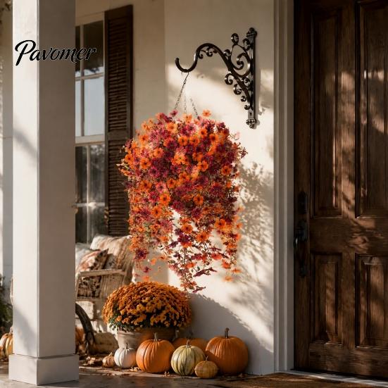 Maintenance Free Greenery Artificial Hanging Fall Flower, Realistic Plastic Cascading Vines Textures Fake Green Leaf Garland Plant, Maintenance-free