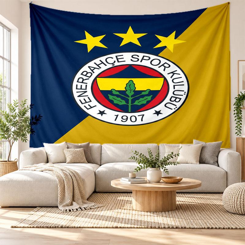 Fenerbahçe FC Wandteppich, Wandbehang aus weichem Stoff, Dekorative Kulisse für Schlafzimmer Heimwandkunst