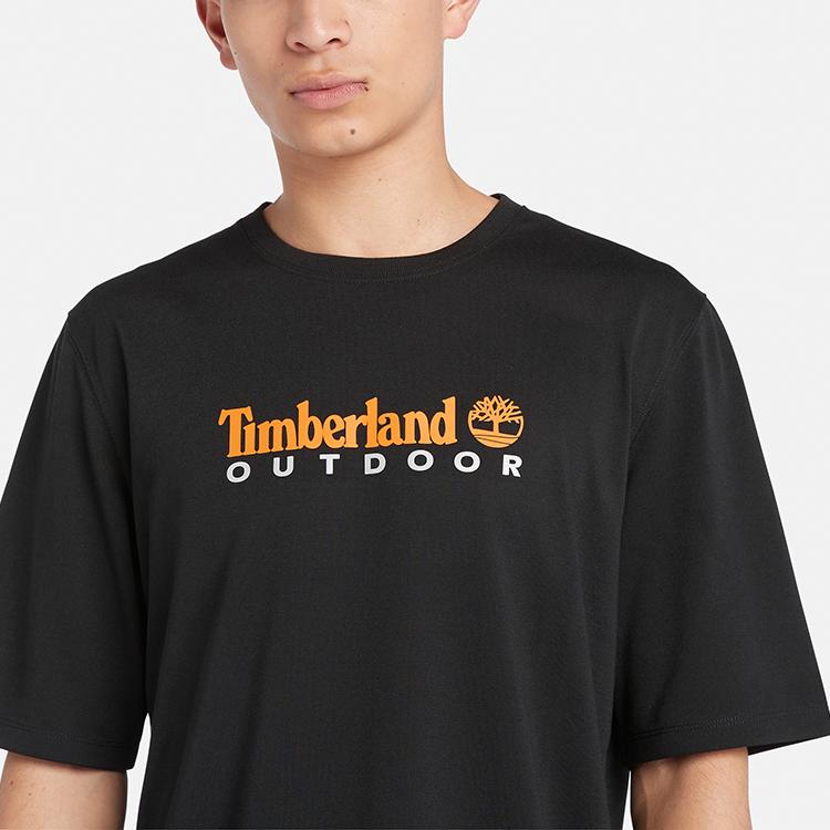 Timberland UV Protection Quick-Dry Crew Neck Short Sleeve T-Shirt Men Tops Black A41Z5-001