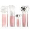 24Pcs Shiny Silver Tableware Stainless Steel Cutlery Set Forks Knives Spoons Kitchen Dinner Set Family Dinnerware Set Service for 6