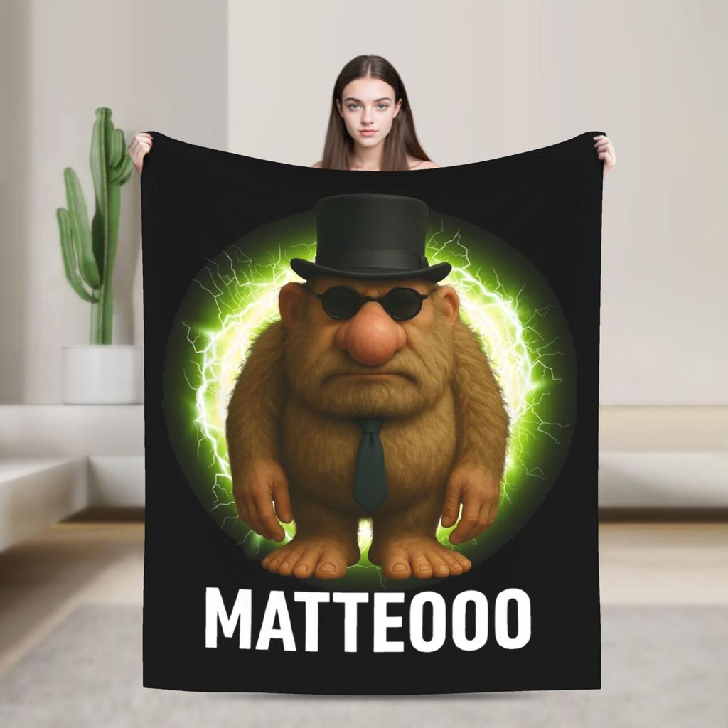 Italian Brainrot All Stars Funny Meme Blankets Fleece Spring Autumn Multi-function Warm Throw Blankets for Bedding Travel Quilt