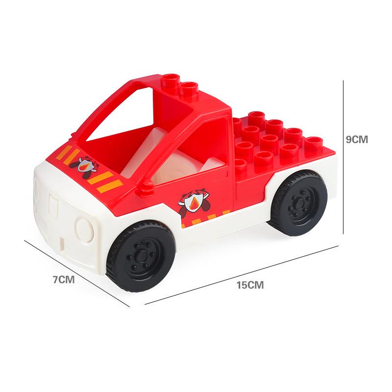 Yidu Large Particle Building Blocks: Motorcycle, Fire Truck, Airplane, Forklift Vehicle Toys