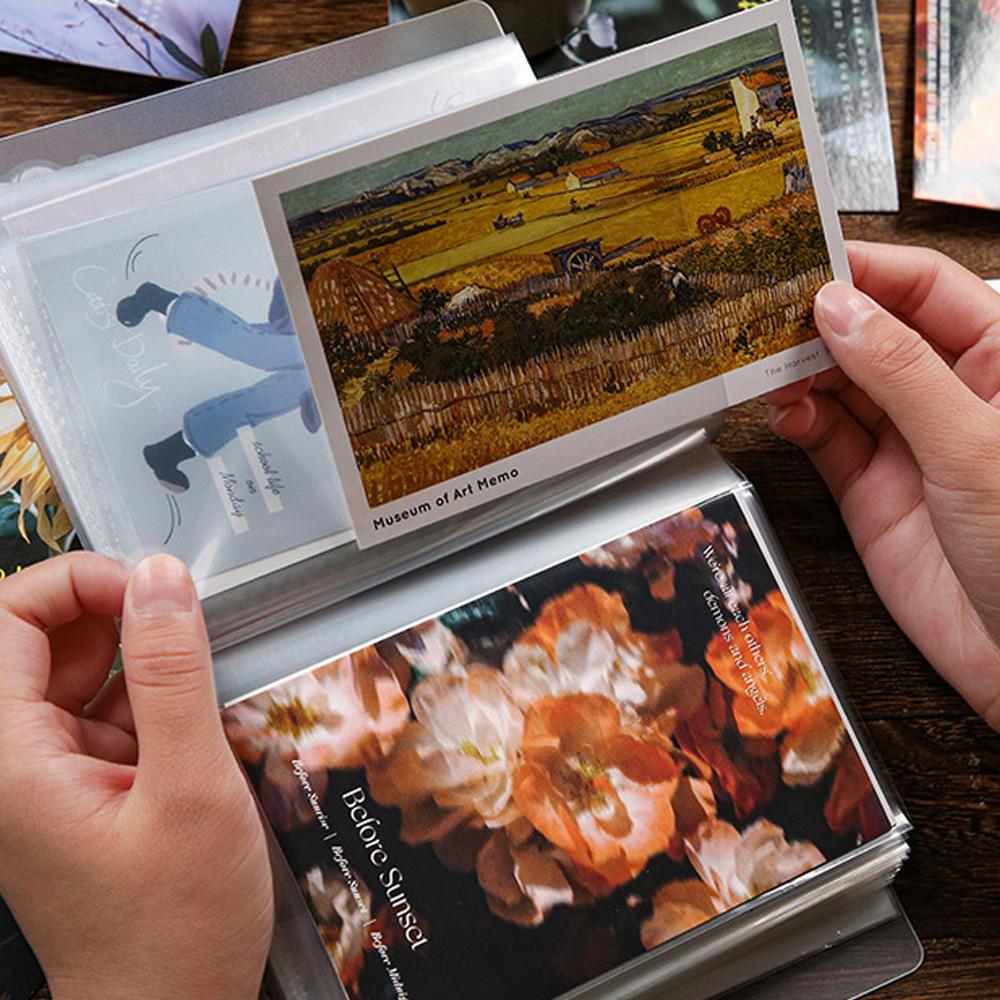 40pcs A6 Transparent Photo Postcard Organizer Album Pocket Style Storage Book Simple Large-Capacity Waterproof Storage Booklet