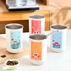 Doppelwandige Milchkaffee-Tasse 304 Edelstahl Wasserbecher mit Strohhalm & Strohhalmreiniger Tragbarer Verbrühschutz Trinkbecher
