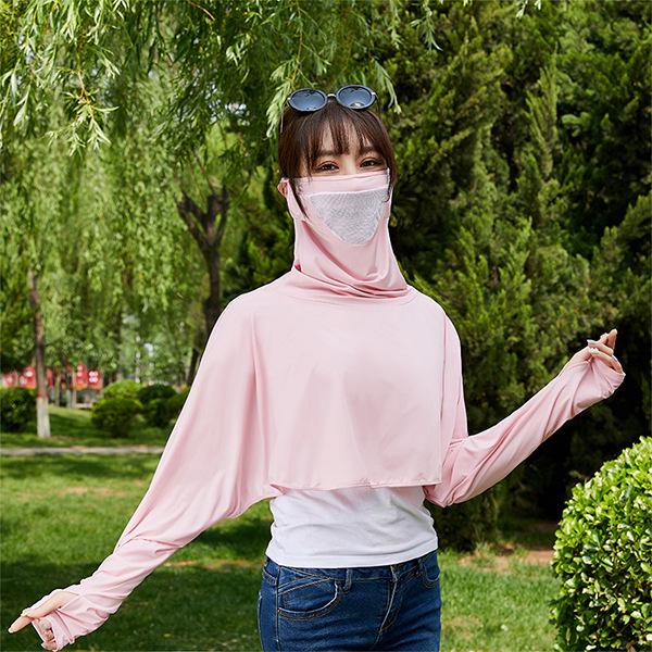 

Women s Hooded Sun Protection Shawl: Breathable, Long Sleeve, UV Shield for Summer Cycling