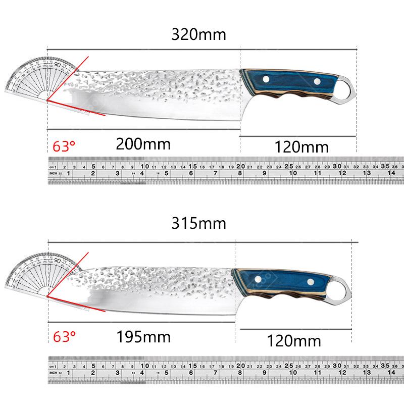 WXCOO Forged Kitchen Knife Slicing Boning Butcher Knife Ultra Sharp Chef Knife Meat Cleaver Knife Cooking Tools Wood Handle