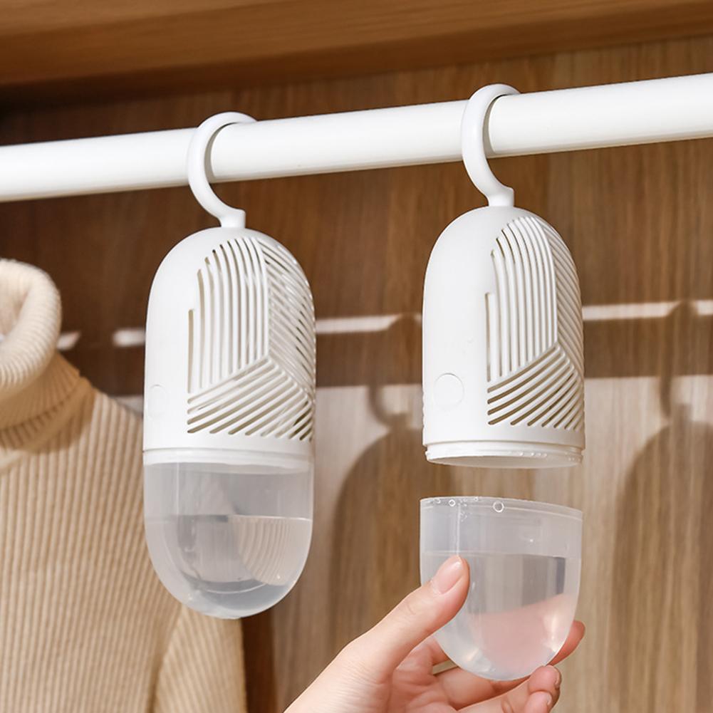 Clothing Dehumidifier Box Reusable Hanging Dehumidifier Packs Moisture-proof with Water Collector&Hook for Home Bedroom Kitchen