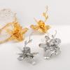 Women New Vintage Earrings Creative Metal Floral Earrings Leaf Design High Grade Elegant Fashion Ear Jewelry Accessories
