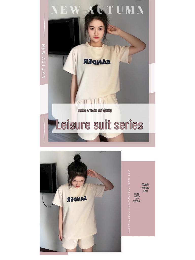 Women's Summer Short-Sleeve Shorts Set - Casual, Comfortable, Loose-Fit Two-Piece for Easy Style and Sports Comfort