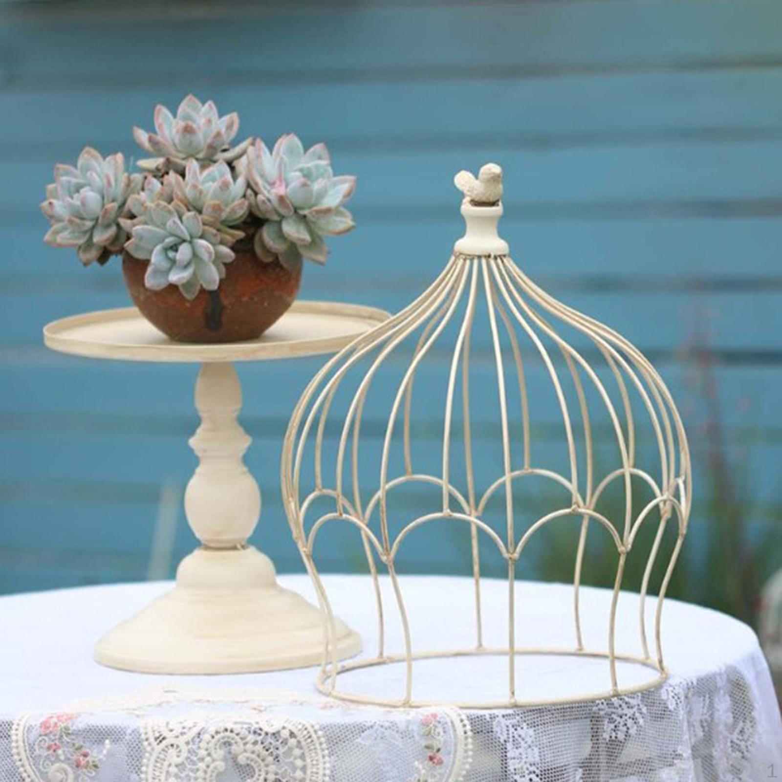 

Настольная железная клетка для птиц, подставка для цветов, цветочный стеллаж, горшок для балкона белый