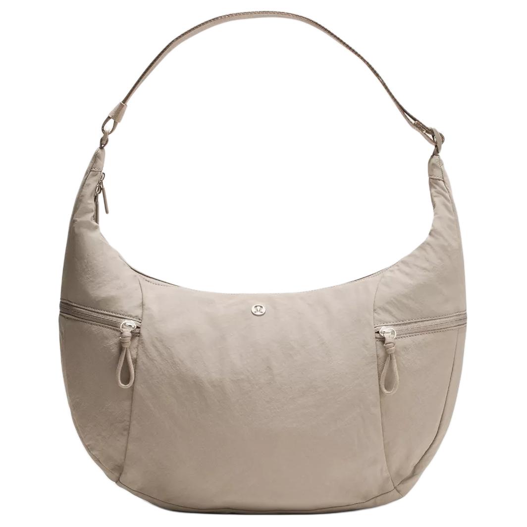 Lululemon Large Slouchy 13L Brand Logo Nylon Tote Crossbody Shoulder Bag Unisex bags Warm-Gray LU9CADS-070108 Warm Gray