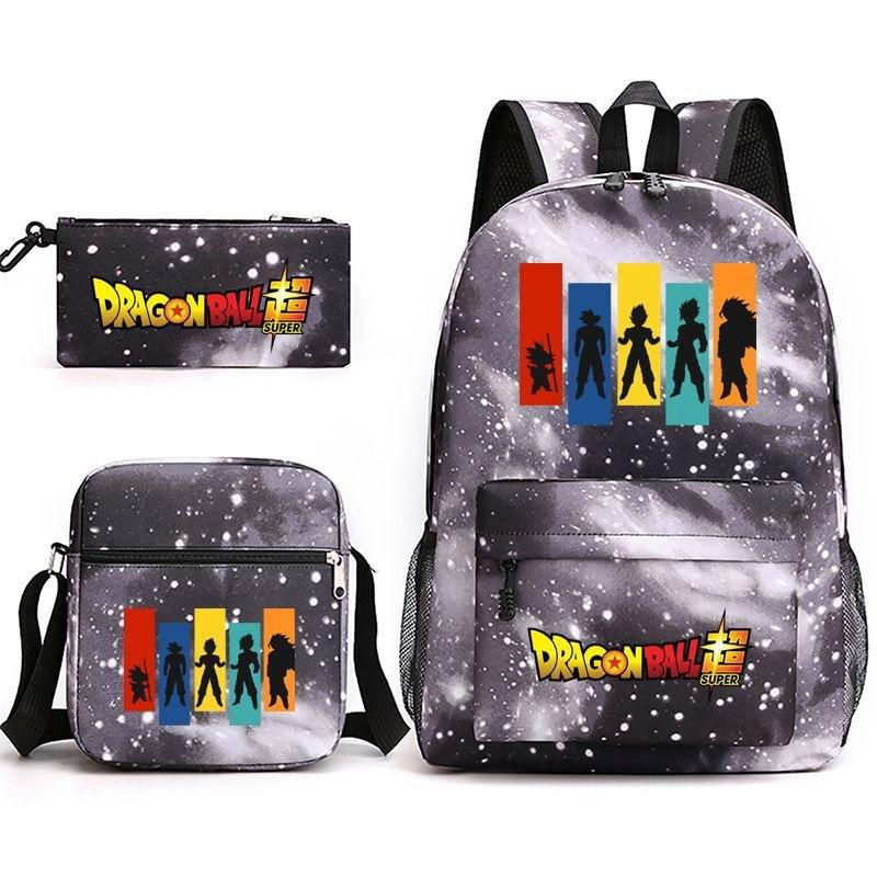 Dragon Ball Super Z Printed Backpack 3-Piece Set Casual Outdoor School Bag 3-Piece Set