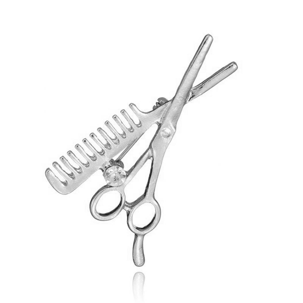 

Ножницы Расческа Брошь Булавка Женщины Мужчины Личность Воротник Аксессуар Ювелирный Подарок