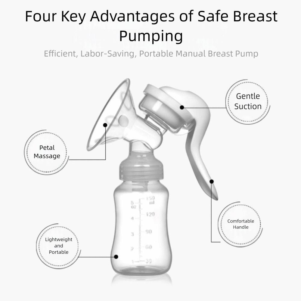 BPA-fri manuell brystpumpe Babysmokk Matingspumpe Ergonomisk Håndtypepumpe Amming