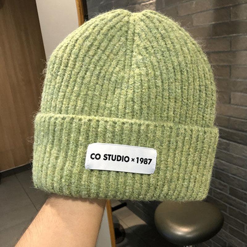 

Вязаная шапка для женщин на осень и зиму, с защитой ушей, теплая и ветрозащитная, шерстяная шапка, корейский стиль, универсальная, подчеркивающая лицо, шапка-мешок на голову от холода Adjustable