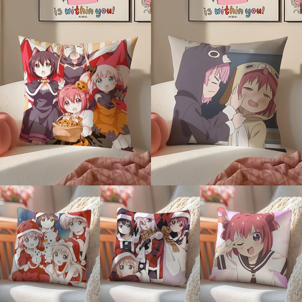 Beautiful Girl Romance Manga Y-Yuruyuri Pillow Case Sofa Living Room Bedroom Headboard Backrest Cushion Square Cushion