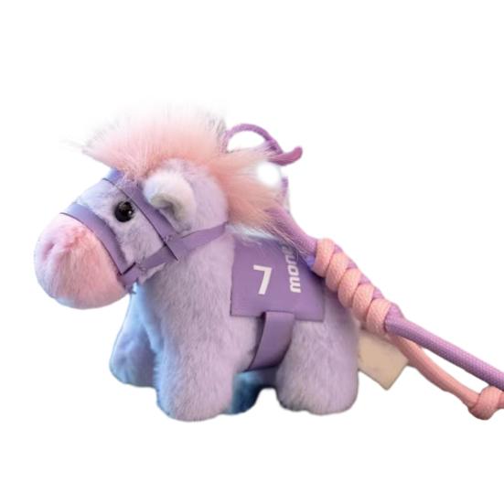 Flauschiges Pony Schlüsselanhänger Spielzeug Glücksgeld Pferd Plüsch Anhänger für Rucksack Jahr des Pferdes Maskottchen Puppe Kindergeschenk
