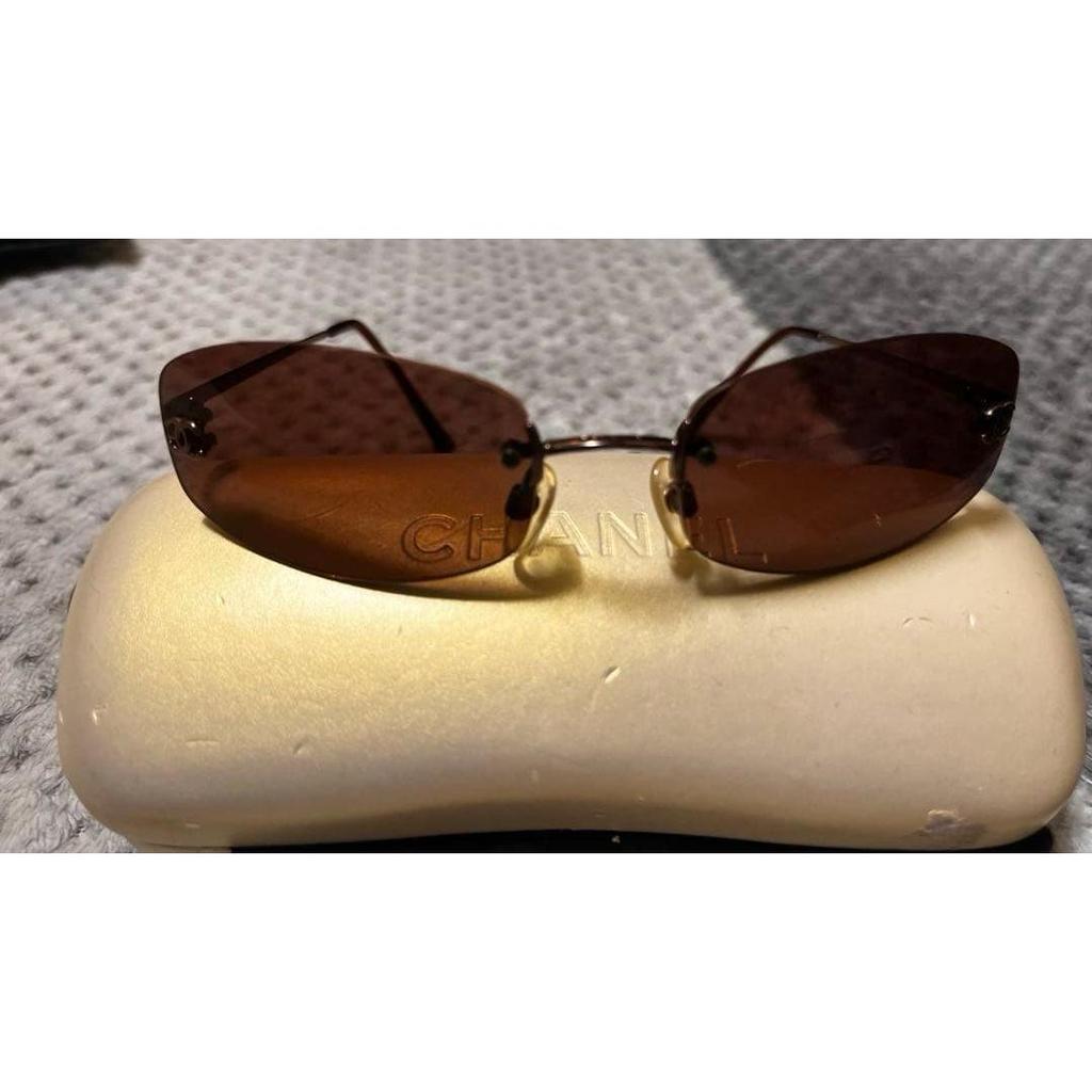 Used CHANEL Sunglasses 4002 Brown Beautiful Item