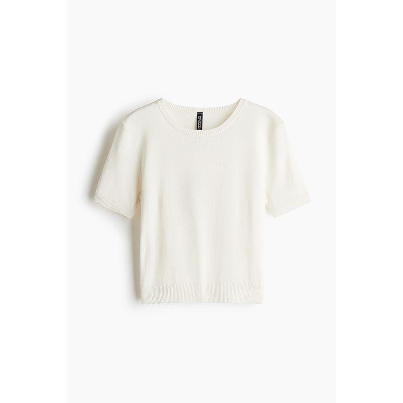 

HM Women s Clothing Autumn 2025 New round Neck Silm Short Sleeve Knitting T-shirt 1268203