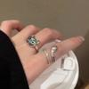Vivid Cute Silver Color Cat Snake Open Rings For Women Girls Adjustable Finger Ring Gothic Cool Animal Jewelry Gifts