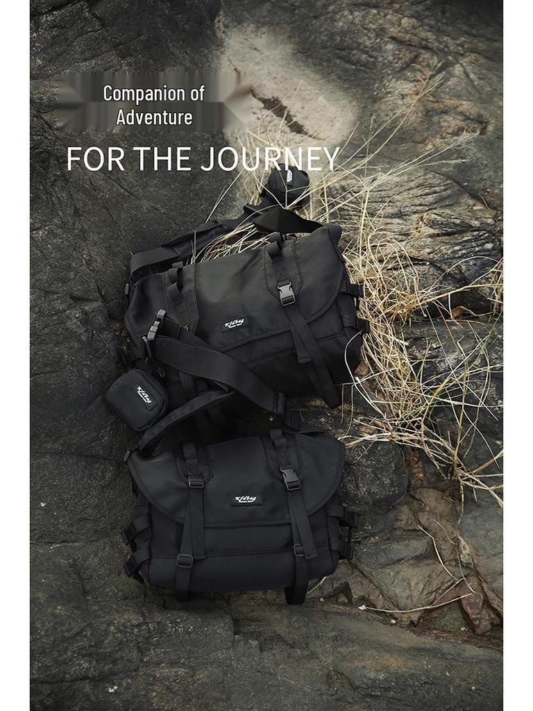 Unisex Crossbody Bag - Korean-Influenced, Casual Nylon, Waterproof, Functional Workwear Style