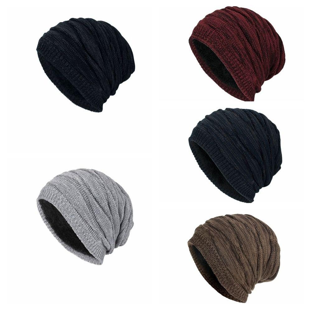 Woolen Woolen Hat Velvet Beanies Cap Simple Knitted Pullover Hat  Girls