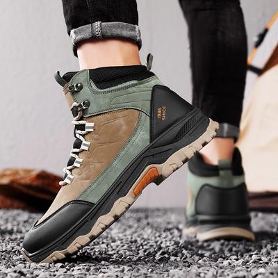 New Waterproof Hiking Boots Men Shoes Trekking Mountain Shoes Warm Anti Slip Wear Resistant Comfortable High Top Boots