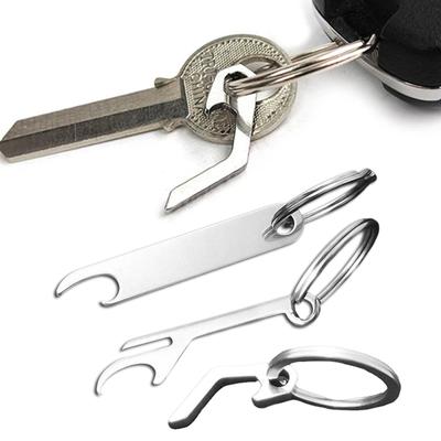 1 PC Multifunctional Keyring Stainless Steel Keychains Mini Beer Bottle Opener