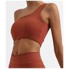 Fashion Export Cross-Border Yoga Vest Asymmetrical One-Shoulder Beauty Back Shoelace Nude Feel with Chest Pad Sports Fitness Top
