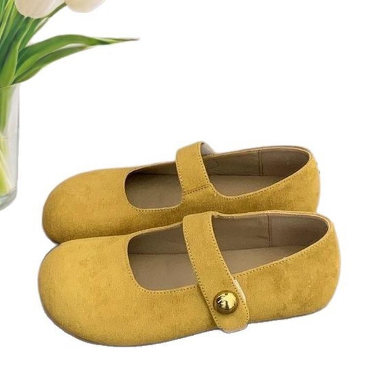 Flat Bottom Women's New Spring and Summer Single Shoes Mary Jane Women's Shoes Retro Grandma Beanie Shoes
