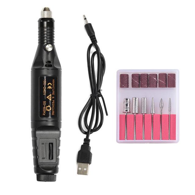 USB Plug Nail Electric Apparatus for Manicure Milling Drill Bit Set Pedicure Machine Gel Remover