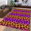 Colorful Leopard Print Carpet with Gradient Orange and Purple Background Design Suitable for Use As an Anti-slip    for    Room and Bedroom Sofas