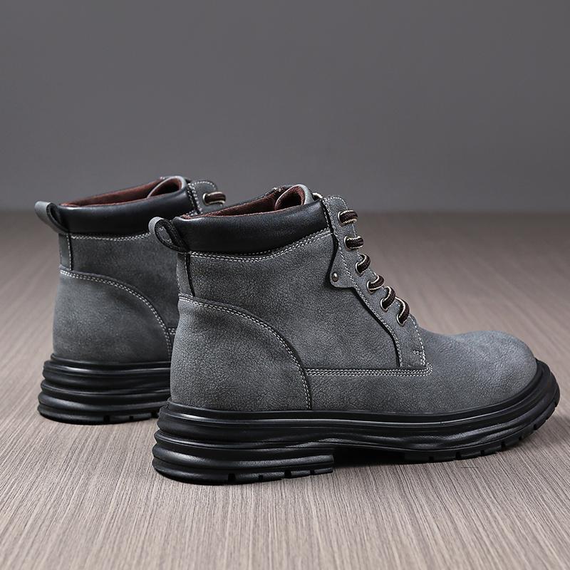 Golden Sapling Men's Ankle Boots Autumn Winter Thick Soled Fashion Retro Micro Fiber Leather Man Shoes Outdoor Leisure Tide Boot