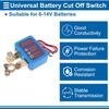 Battery Disconnect Switch 6-14V Battery Power Cut Isolator Kill Switch ON/Off Batteries Cut Off Switches for Cars Vehicles RVs and Boats 1 Pc